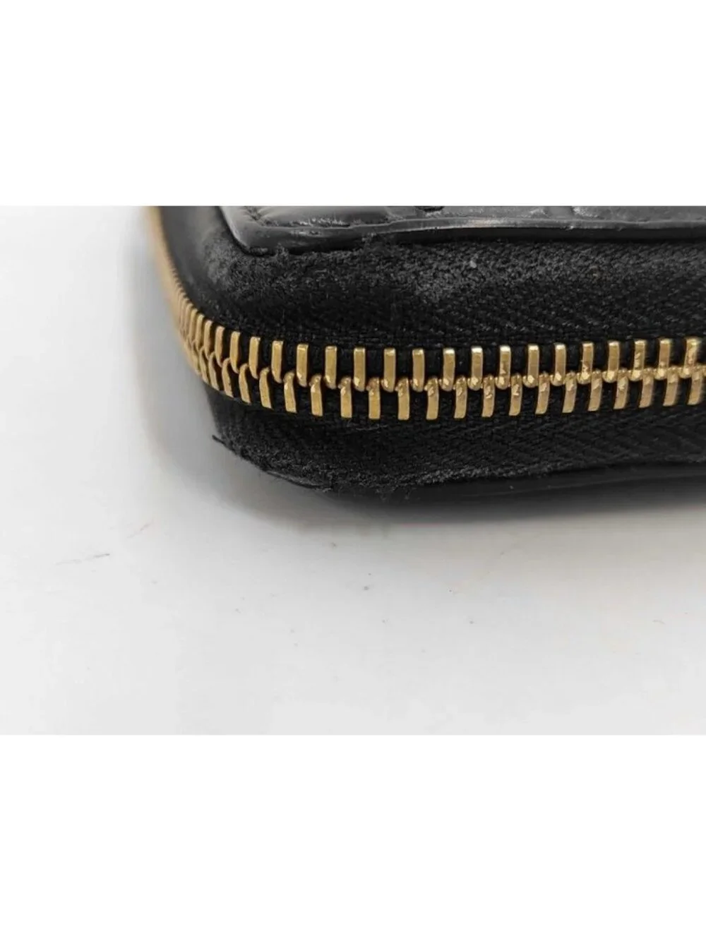 Gucci Wallet Guccissima Black Leather Zip Around Gold - Picture 7 of 7